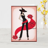 第50誕生日カード（女性用） カード (黄色い花)