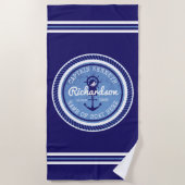 第50誕生日キャプテンロープ航海のいかりヘルム ビーチタオル (正面)