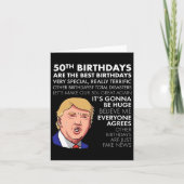 第50誕生日ギフトおもしろいトランプ引用文男性へ カード (正面)