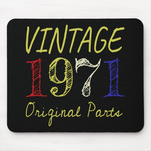 第50誕生日ギフトヴィンテージレトロ1971 マウスパッド (正面)