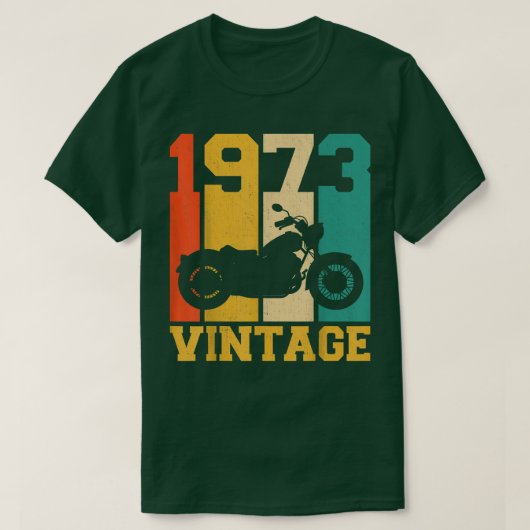 第50誕生日ギフトヴィンテージ1973オートバイ50年 Tシャツ (デザイン正面)
