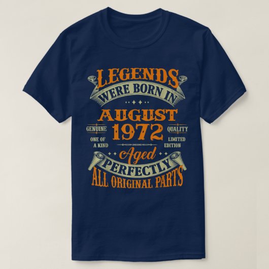 第50誕生日ギフト生まれレジェンド1972威厳がある 50 Tシャツ (デザイン正面)