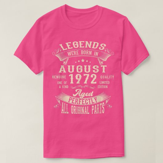 第50誕生日ギフト生まれレジェンド1972威厳がある 50 Tシャツ (デザイン正面)