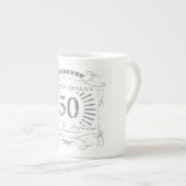 第50誕生日ギャグギフト ボーンチャイナマグカップ (正面右)