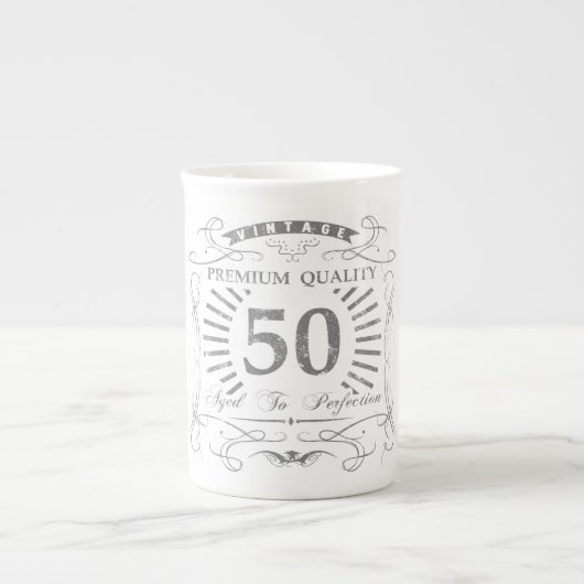 第50誕生日ギャグギフト ボーンチャイナマグカップ (正面)