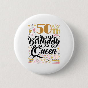 第50誕生日クイーン 缶バッジ