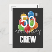 第50誕生日クルー50パーティークルー・グループ ポストカード (正面/裏面)