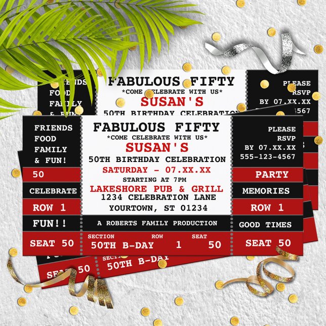 第50誕生日コンサートチケットパーティの招待状 (クリエイターアップロード済み)