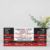 第50誕生日コンサートチケットパーティの招待状 招待状 (スタンド正面)