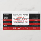 第50誕生日コンサートチケットパーティの招待状 招待状 (正面)