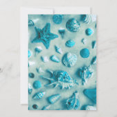 第50誕生日コースタルシーシェルズターコイズ 招待状 (裏面)