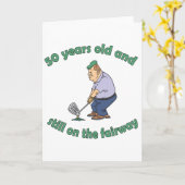 第50誕生日ゴルファーGagギフト カード (黄色い花)