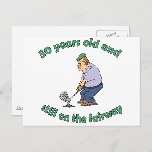 第50誕生日ゴルファーGagギフト ポストカード (正面/裏面)