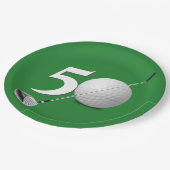 第50誕生日ゴルフボール及びクラブ ペーパープレート (アングル)