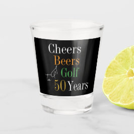 第50誕生日ゴルフ応援とビール党の好意 ショットグラス