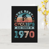 第50誕生日サイクリングギフト最高のサイクリスト1970年 カード (黄色い花)