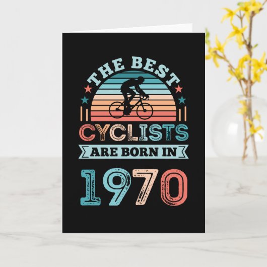 第50誕生日サイクリングギフト最高のサイクリスト1970年 カード (黄色い花)