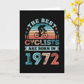 第50誕生日サイクリングギフト最高のサイク生まれリスト1972 カード (黄色い花)