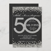 第50誕生日サプライズパーティの招待状カード男 招待状 (正面/裏面)