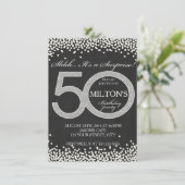 第50誕生日サプライズパーティの招待状カード男 招待状 (スタンド正面)