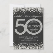 第50誕生日サプライズパーティの招待状カード男 招待状 (正面)