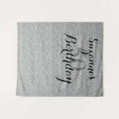 第50誕生日シルバーグリッターパーティーデコール50 タペストリー (正面(横))