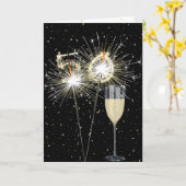 第50誕生日スパーカーズとワイン カード (黄色い花)