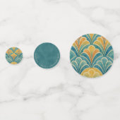 第50誕生日ティール(緑がかった色)及び金ゴールドアールデコスタイル コンフェッティ (裏面)