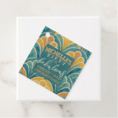 第50誕生日ティール（緑がかった色）及び金ゴールドアールデコスタイル フェイバータグ (インサイチュ)