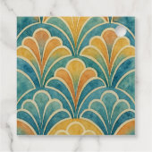 第50誕生日ティール（緑がかった色）及び金ゴールドアールデコスタイル フェイバータグ (裏面)