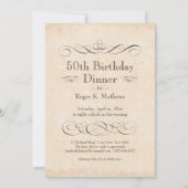 第50誕生日ディナー食べパーティードリンクとビーメリーブ 招待状 (裏面)