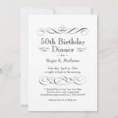第50誕生日ディナー·パーティー·ドリンク50歳 招待状 (裏面)