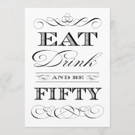 第50誕生日ディナー·パーティー·ドリンク50歳 招待状
