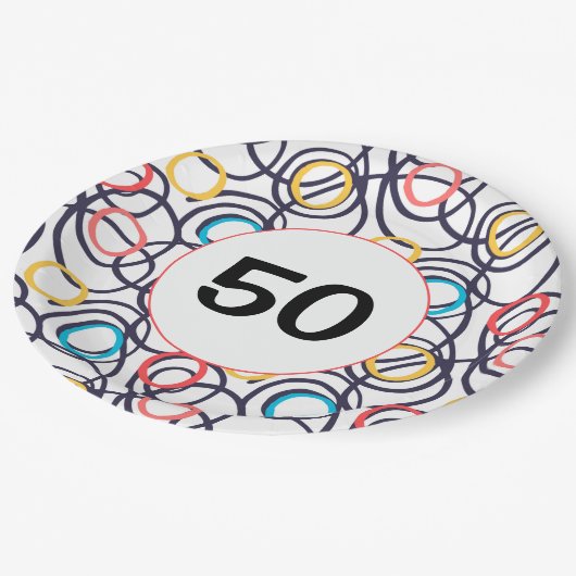 第50誕生日ドファンキーレス ペーパープレート (アングル)