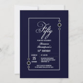 第50誕生日ネモダンビーブルーパーティー 招待状 (正面)