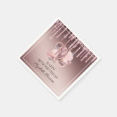 第50誕生日バラ金ゴールドグリッタードリップスフォームボード スタンダードカクテルナプキン (角)