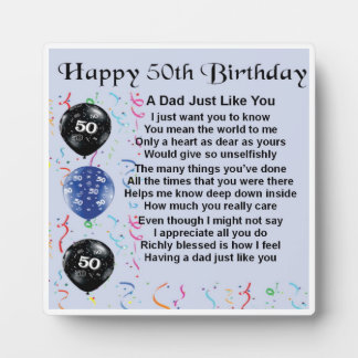 第50誕生日パパ詩プラーク フォトプラーク
