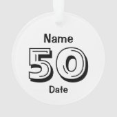 第50誕生日パーソナライズされたGagギフト白黒 オーナメント (裏面)