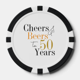 第50誕生日ビールと応援ミニマルパーティー ポーカーチップ