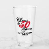 第50誕生日ビールガラスのギフト50年のへの応援 タンブラーグラス (正面)