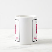 第50誕生日ピンクキクカスタム文字 コーヒーマグカップ (中央)