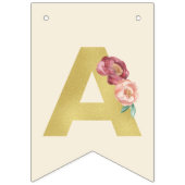 第50誕生日フローラエレガント金ゴールド バンティングフラッグ (第3の旗)