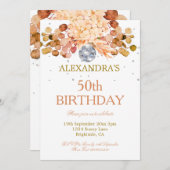 第50誕生日フローラディスコ 招待状 (正面/裏面)