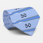 第50誕生日ブルーとシルバー ネクタイ (ロール)