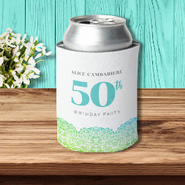 第50誕生日ブルーレース紙カップ 缶クーラー