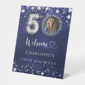 第50誕生日ブルー・シルバー・スターズ写真歓迎 台座サイン (正面)