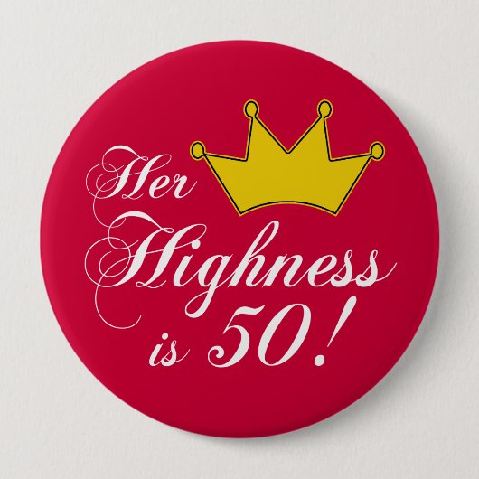 第50誕生日プレゼントは、彼女の高度50です! 缶バッジ (正面)