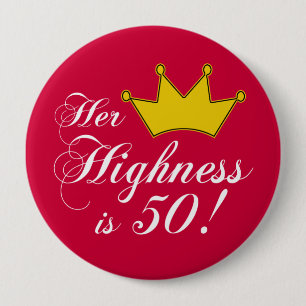 第50誕生日プレゼントは、彼女の高度50です! 缶バッジ