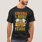 第50誕生日プレゼント50年のへの応援及びビール Tシャツ (正面)