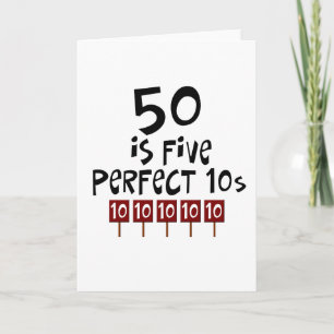 第50誕生日プレゼント、50は5完全な10sです! カード